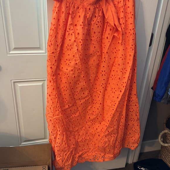 SOLD OUT ONLINE PRICE FIRM ELOQUII Eyelet Tie Front Maxi Dress - Picture 6 of 11